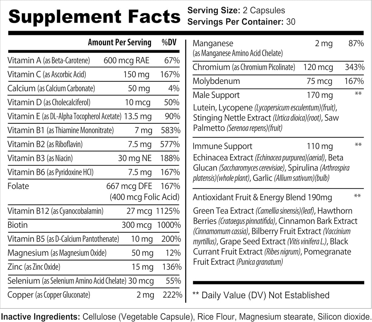 Bradeson Naturals Men's Multivitamin – Energy, Focus & Performance (60 Capsules) - görsel 2