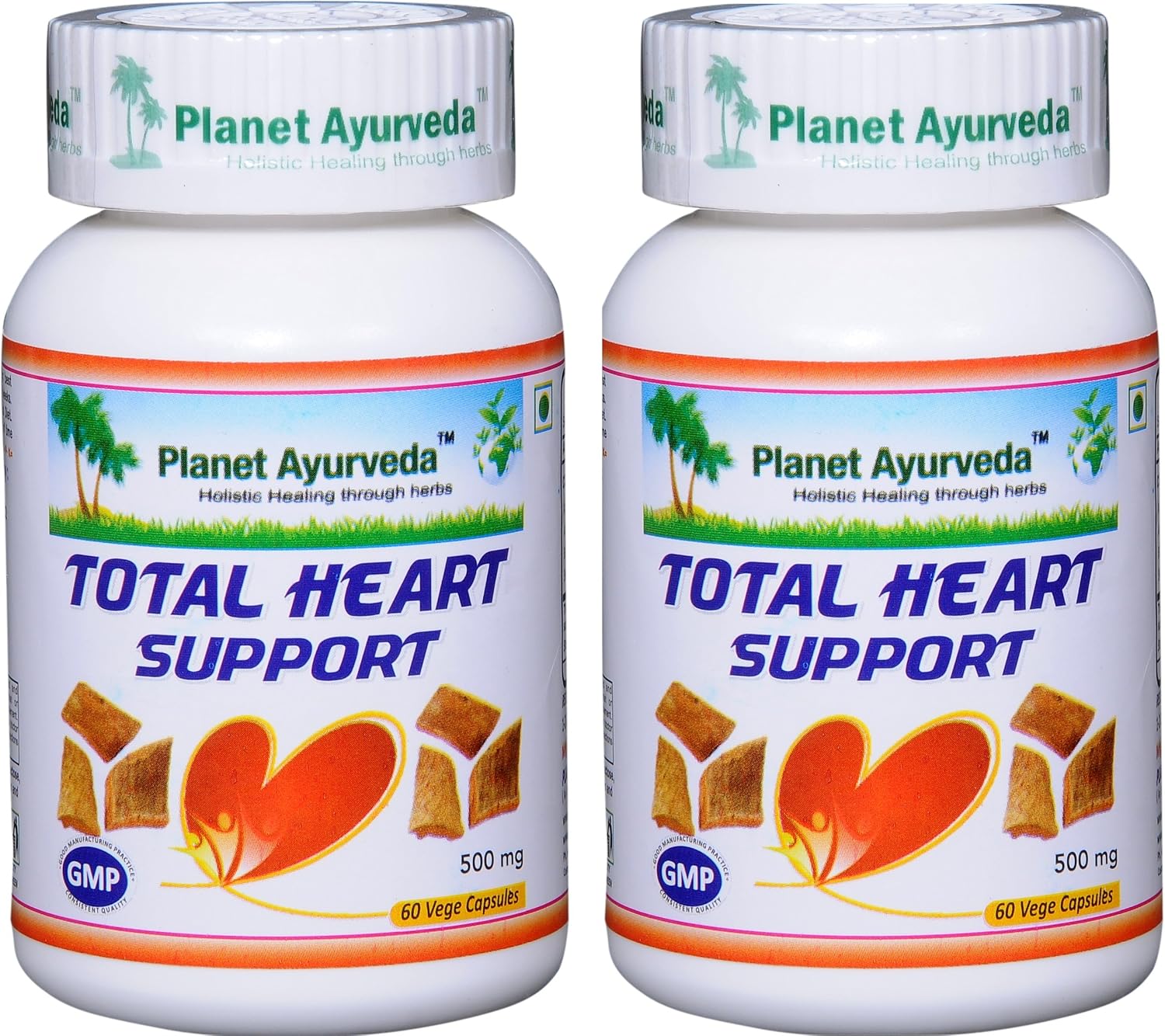 Planet Ayurveda Total Heart Support - 500mg, 120 Vegetarian Capsules (Pack of Two) - görsel 1