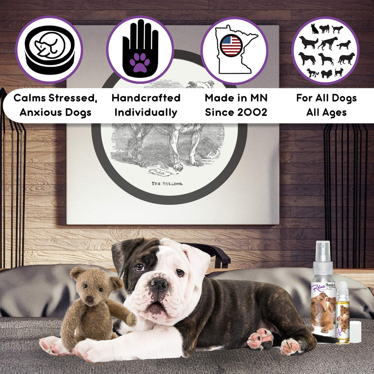 The Blissful Dog Olde English Bulldog Calm Aromatherapy Spray - görsel 3