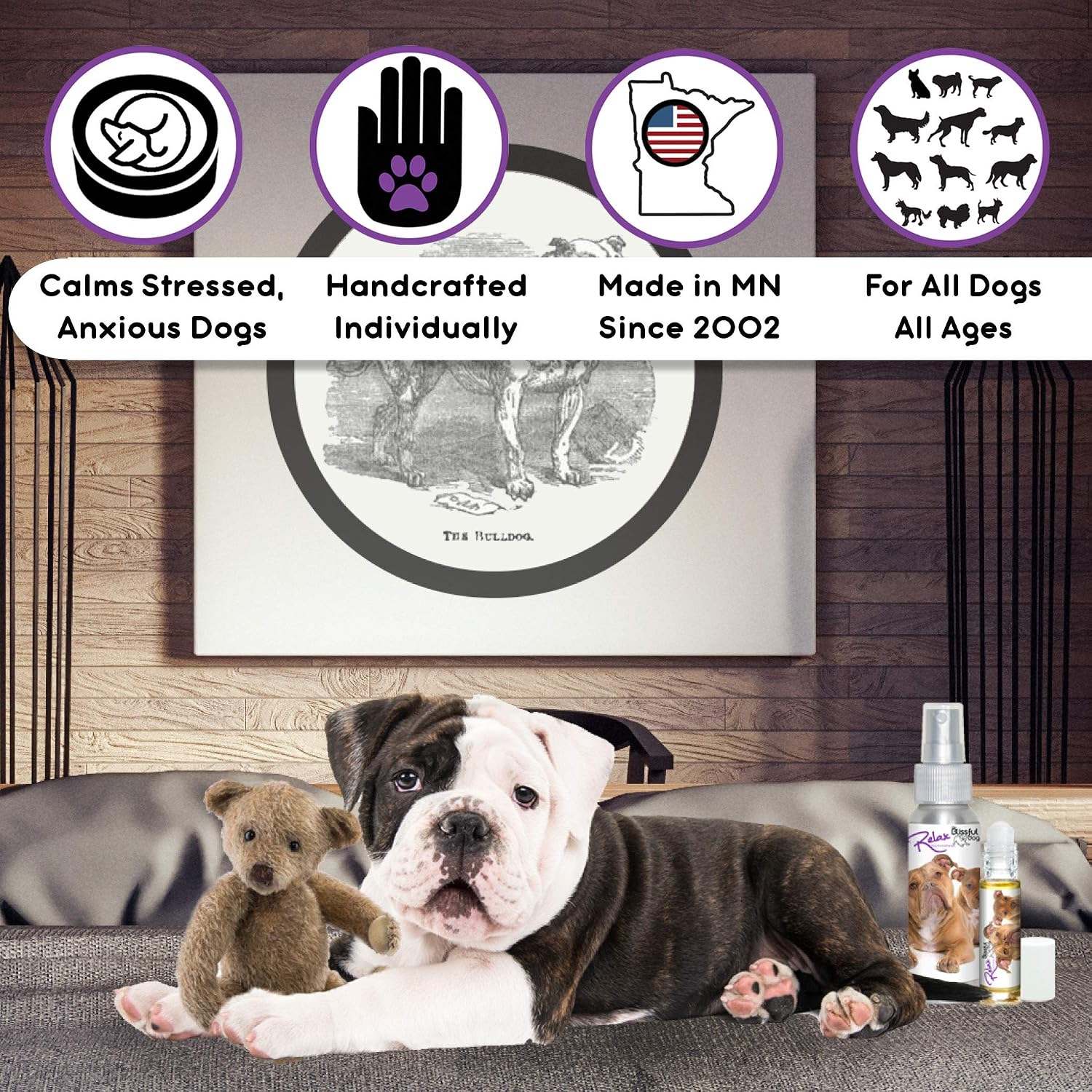 The Blissful Dog Olde English Bulldog Calm Aromatherapy Spray - görsel 3