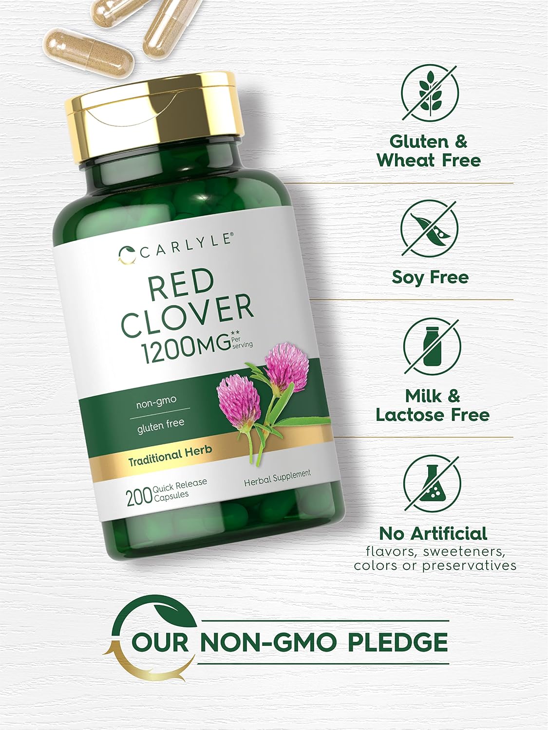 Carlyle Red Clover Capsules, 200 Count - görsel 4