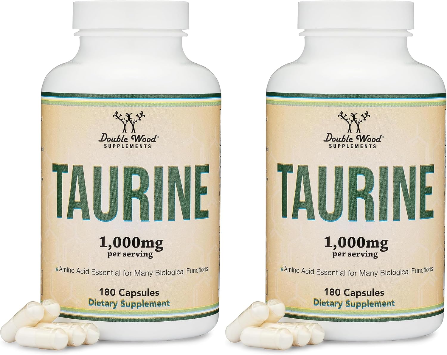 Taurine Supplement 1000mg Per Serving, 180 Capsules - Amino Acid for Daily Wellness (Taurina) Vegan, Gluten-free, Non-GMO by Double Wood - görsel 6