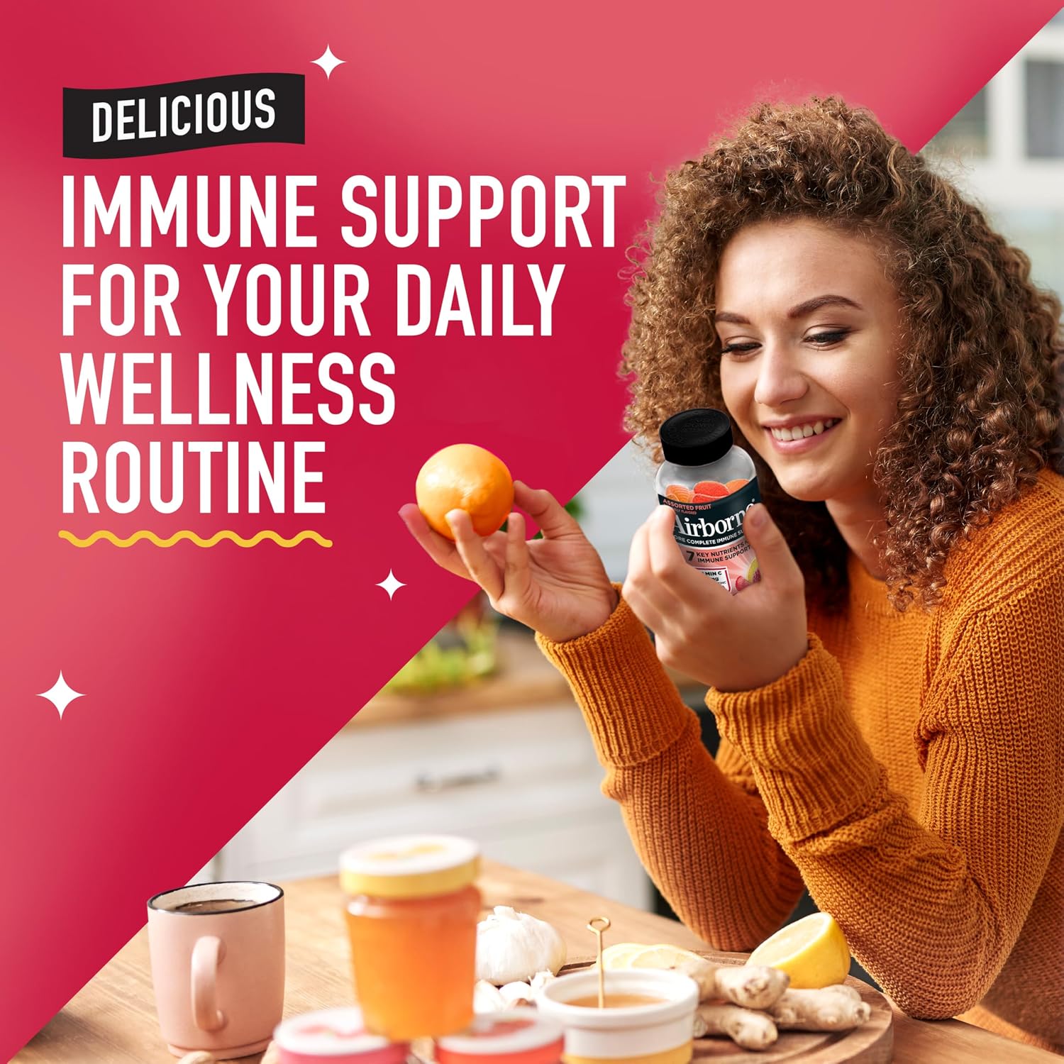 Airborne Immune Support Gummies, Assorted Fruit Flavour, 63 Ct - görsel 5