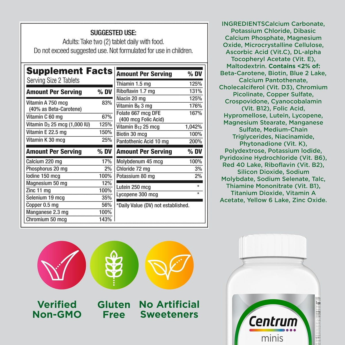 Centrum Minis Silver Multivitamin for Adults 50 Plus - 320 Tablets - görsel 8