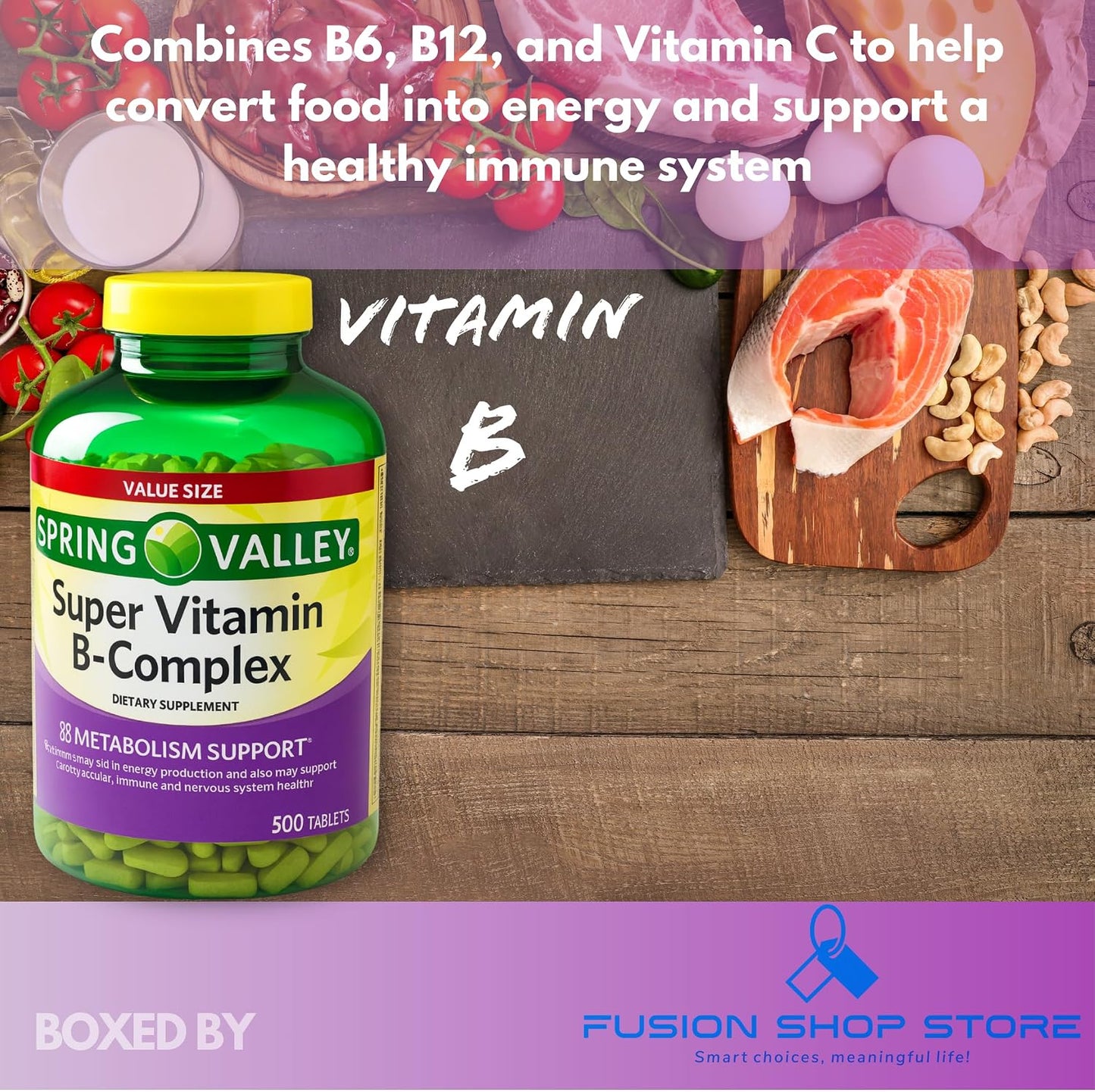 Super Vitamin B Complex Tablets, 500 Count - görsel 3