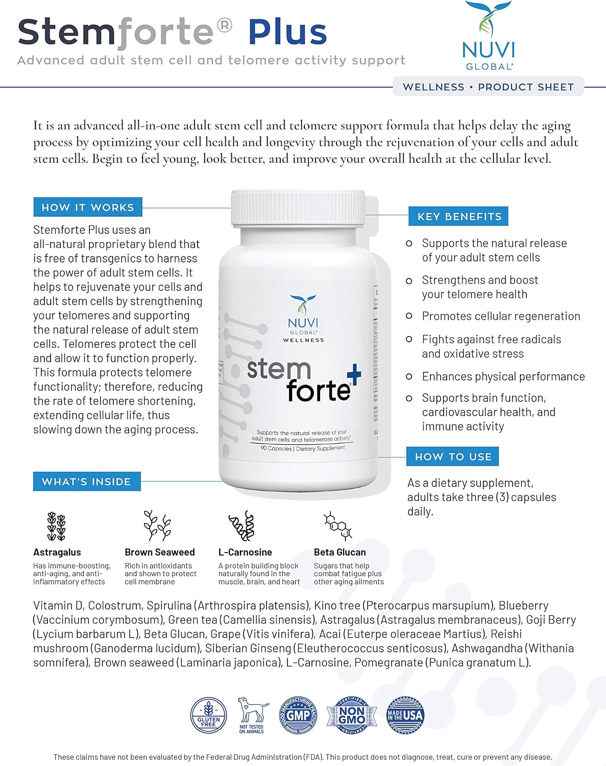 NuVi Global Stemforte Plus – Stem Cell and Telomere Supplement – 90 Capsules - görsel 9