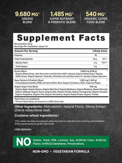 Nature's Truth Super Greens Superfood Powder – Fruit and Vegetables Blend, 280 g