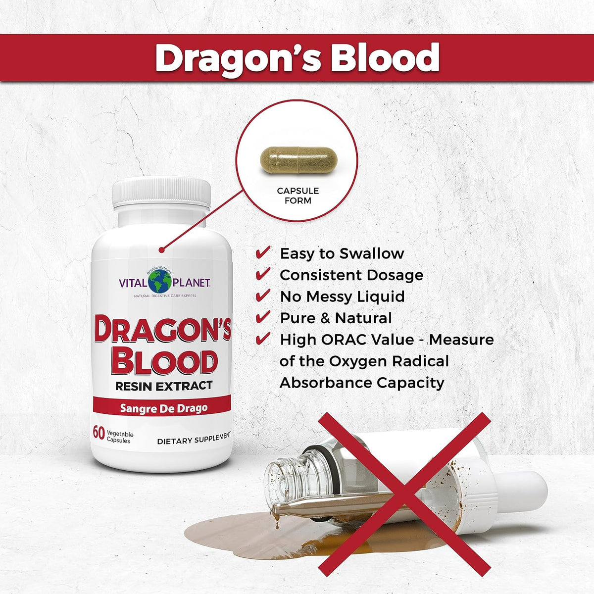 Vital Planet Dragon's Blood Resin Extract – 500 mg, 60 Vegetarian Capsules (2-Pack) - görsel 4