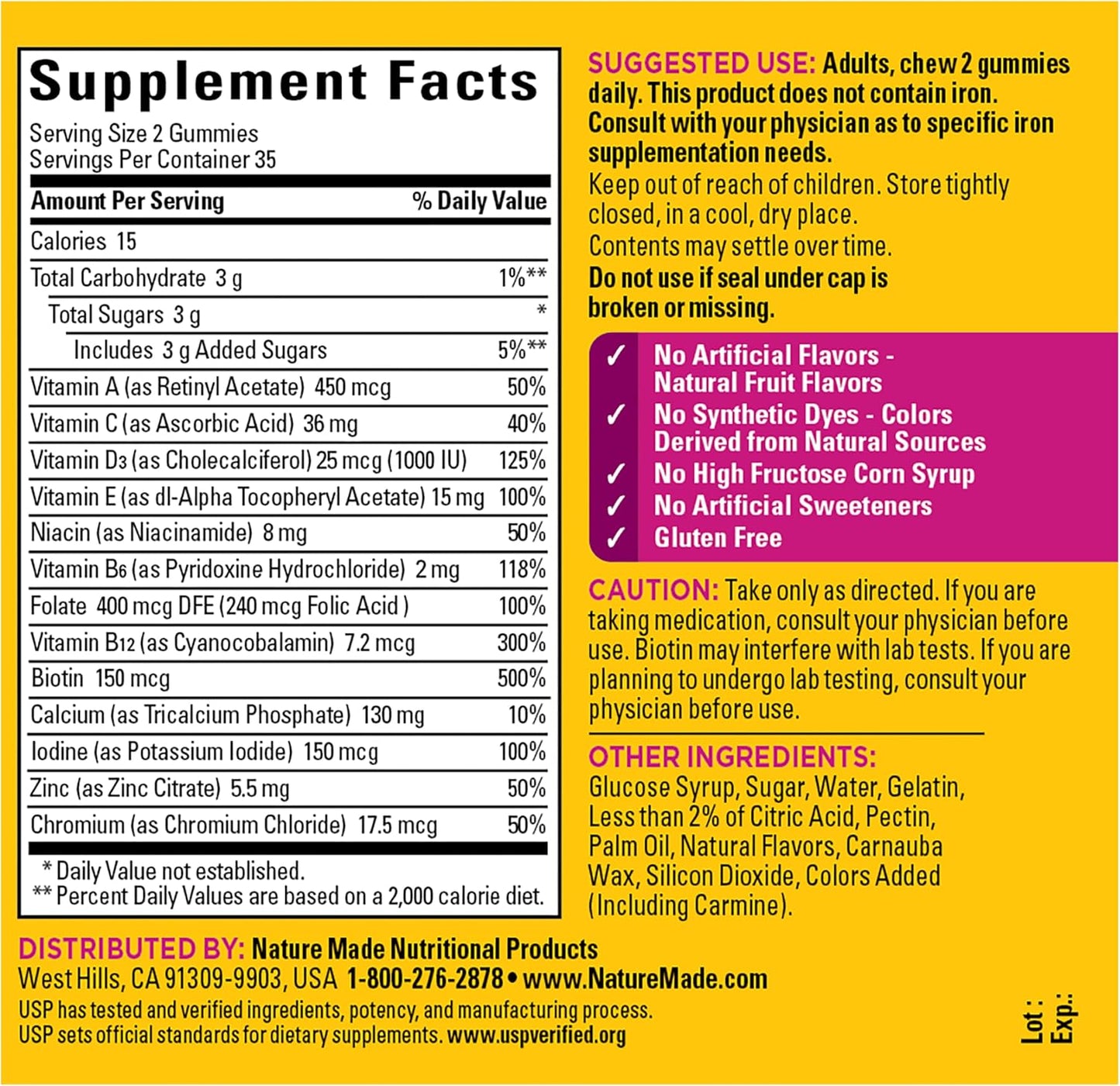 Nature Made Women's Multivitamin Gummies, 70 Count - görsel 10