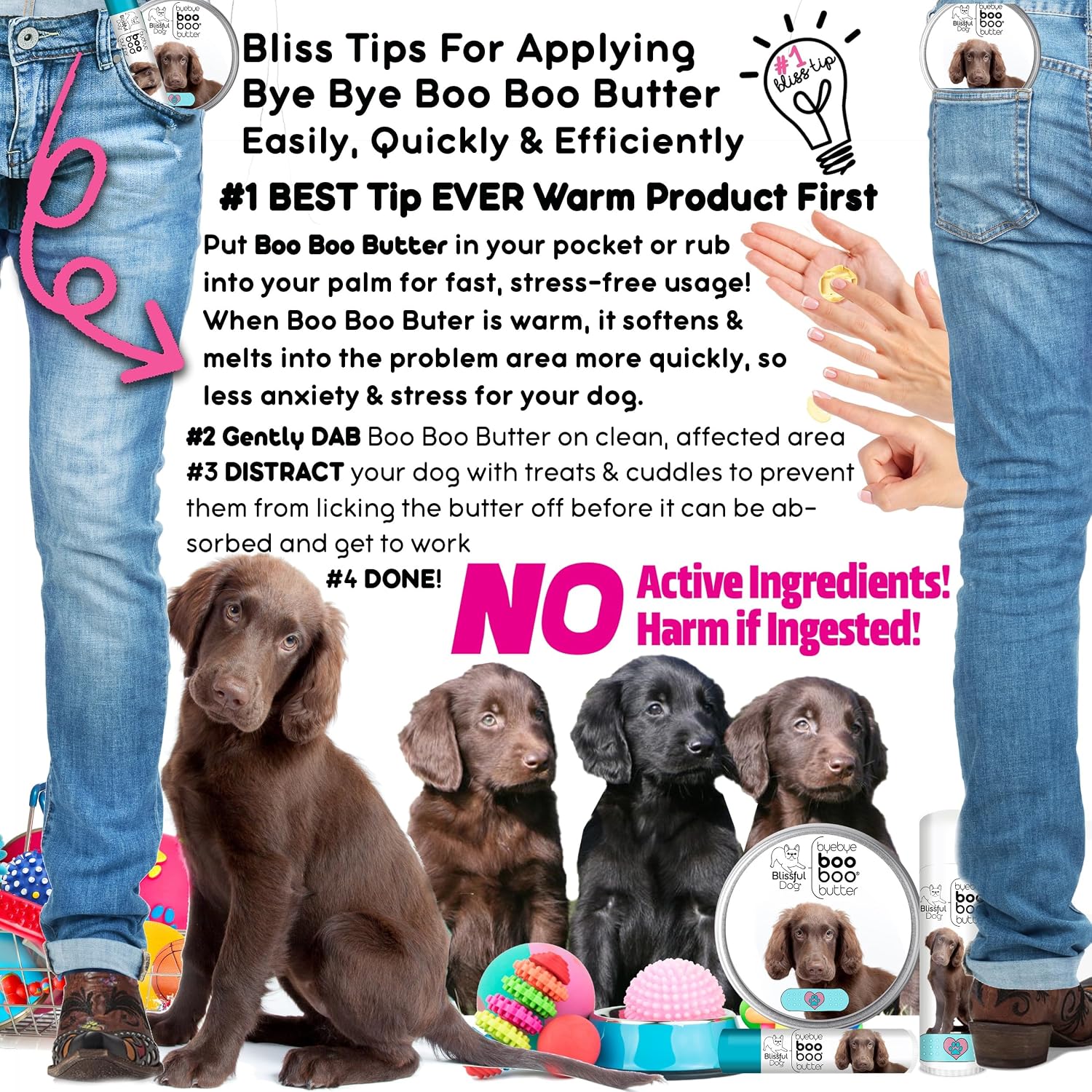 The Blissful Dog Flat-Coat Retriever Boo Boo Butter, 0.15-Ounce - görsel 7
