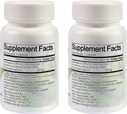 Crackaging Super-Absorption Cycloastragenol 98% 25mg, 60 Capsules