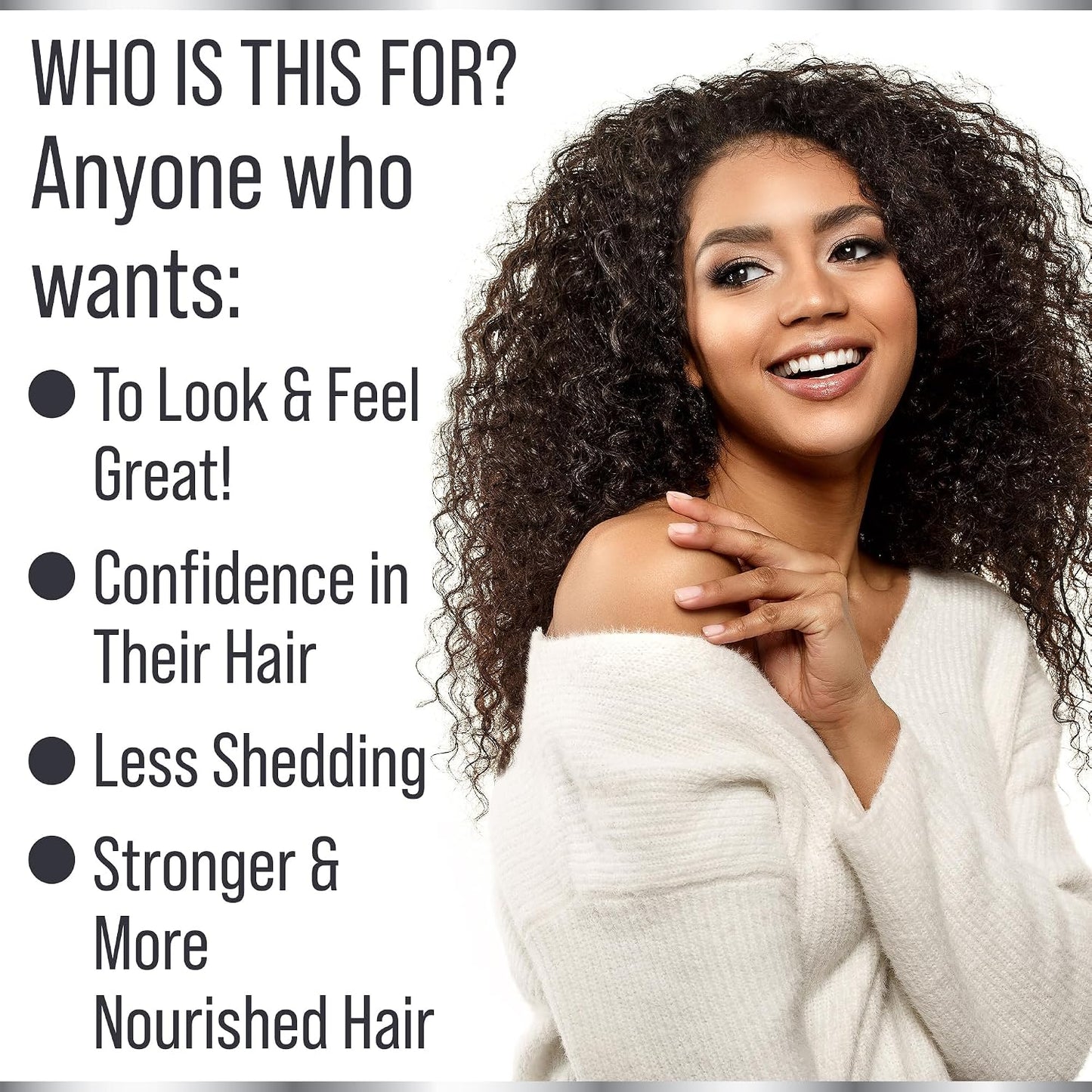Hair Thickness Maximiser 5-in-1 Hair Support Supplement – Biotin 5000mcg with Keratin, Collagen, Horsetail & Saw Palmetto - görsel 3