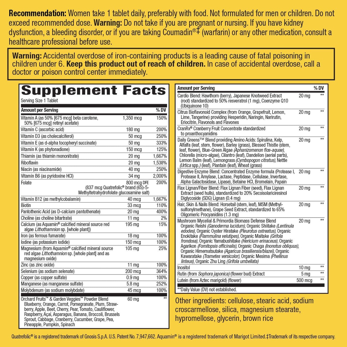 Nature's Way Alive! Women's Ultra Potency Complete Multivitamin, 60 Tablets - görsel 4