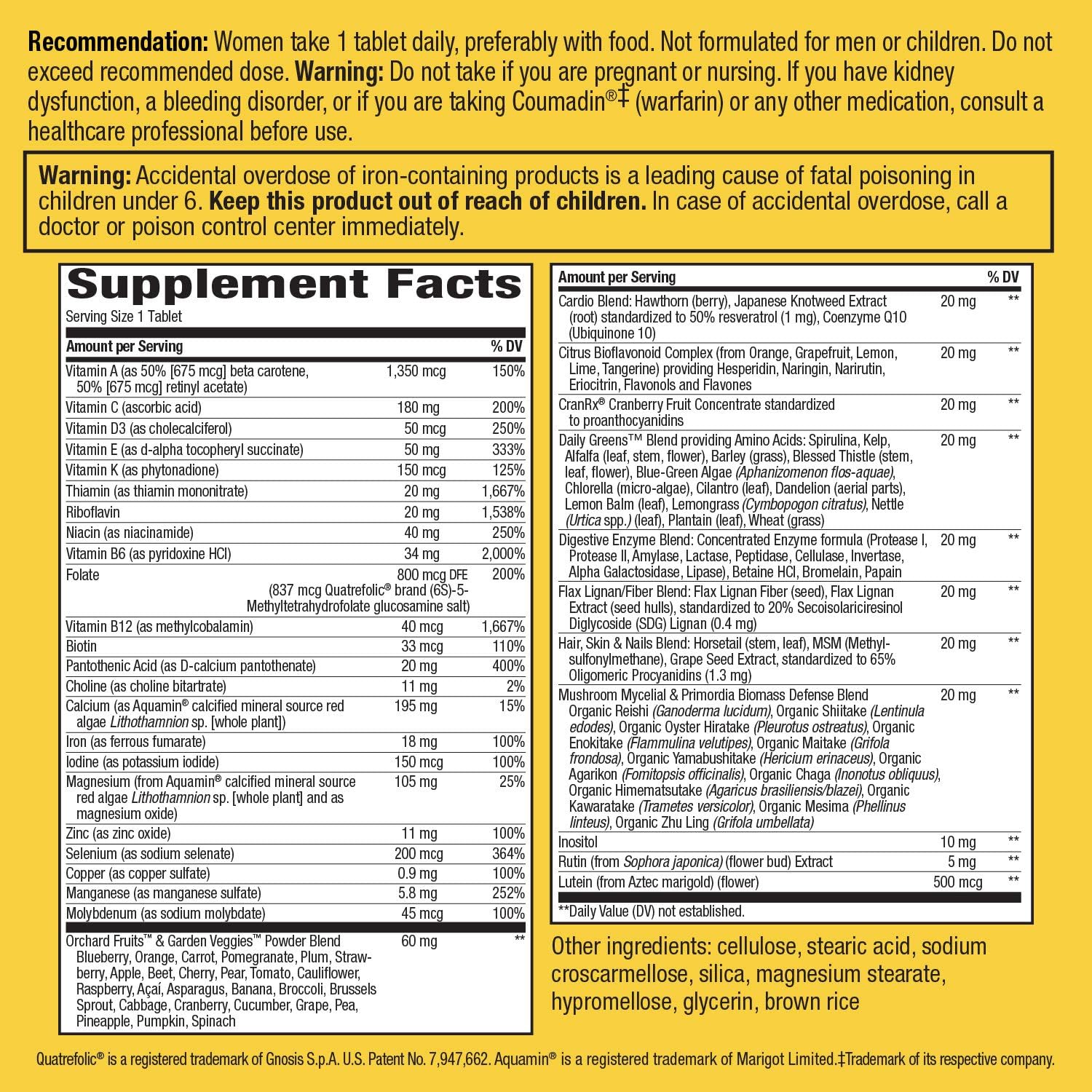 Nature's Way Alive! Women's Ultra Potency Complete Multivitamin, 60 Tablets - görsel 4