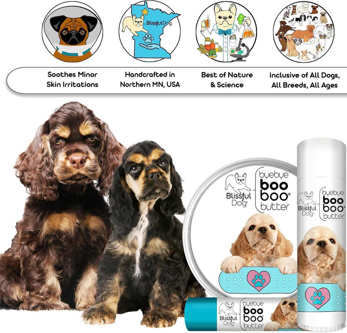 The Blissful Dog 4 oz TIN Cocker Spaniel Booboo Butter - görsel 6