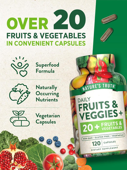 Nature's Truth Fruit and Veg Supplement - 120 Vegetarian Capsules
