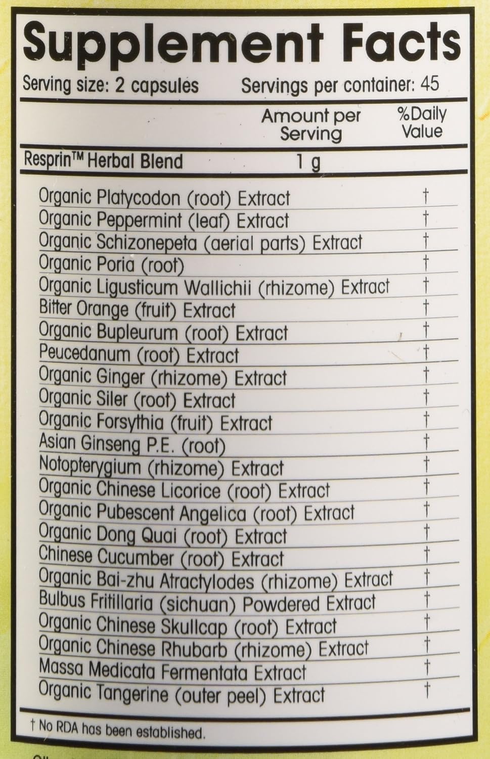 Respirin Traditional Herbal Blend for Natural Breathing Support, 500mg, 90 Vegan Capsules - görsel 3
