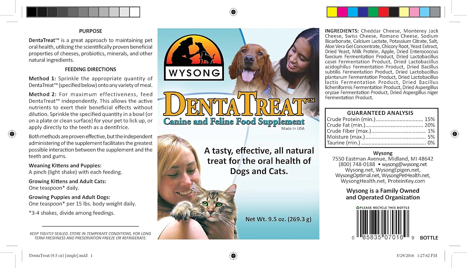 Wysong Dentatreat Natural Oral Health Supplement for Dogs and Cats, 269 g - görsel 2