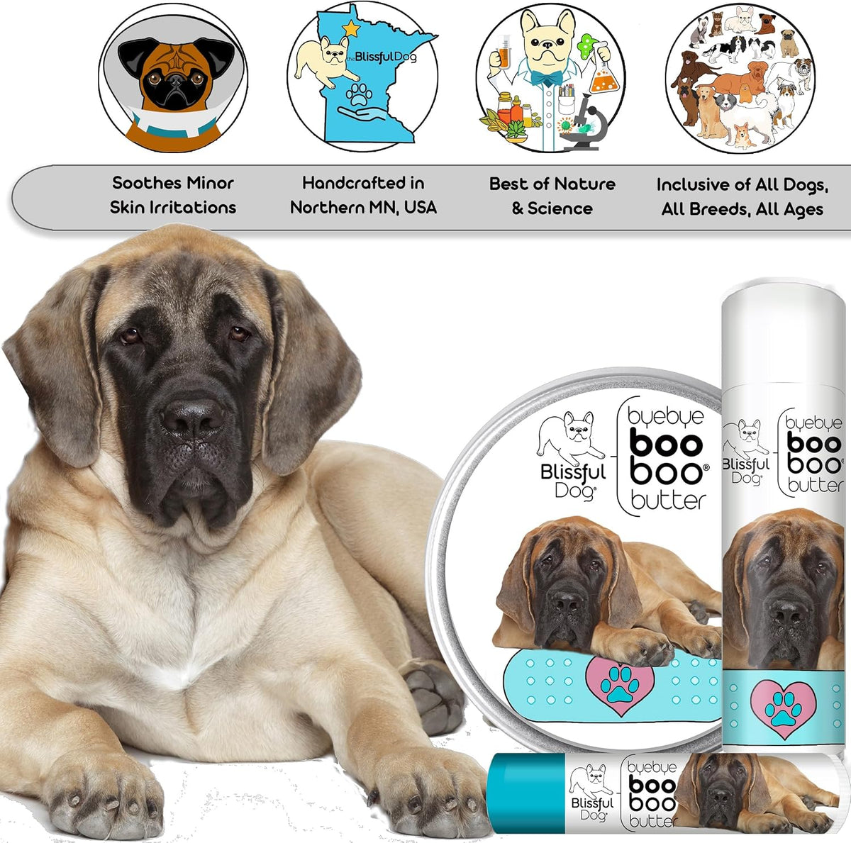 The Blissful Dog 4 oz (113g) TIN Mastiff Booboo Butter - görsel 6