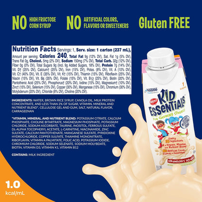 BOOST Kid Essentials 1.0kcal Balanced Nutritional Drink for Kids, Strawberry Splash, 237 ml (Pack of 24)