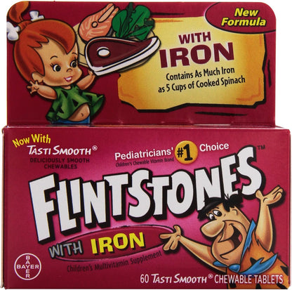 Flintstones Multivitamins with Iron, 60 Chewable Tablets