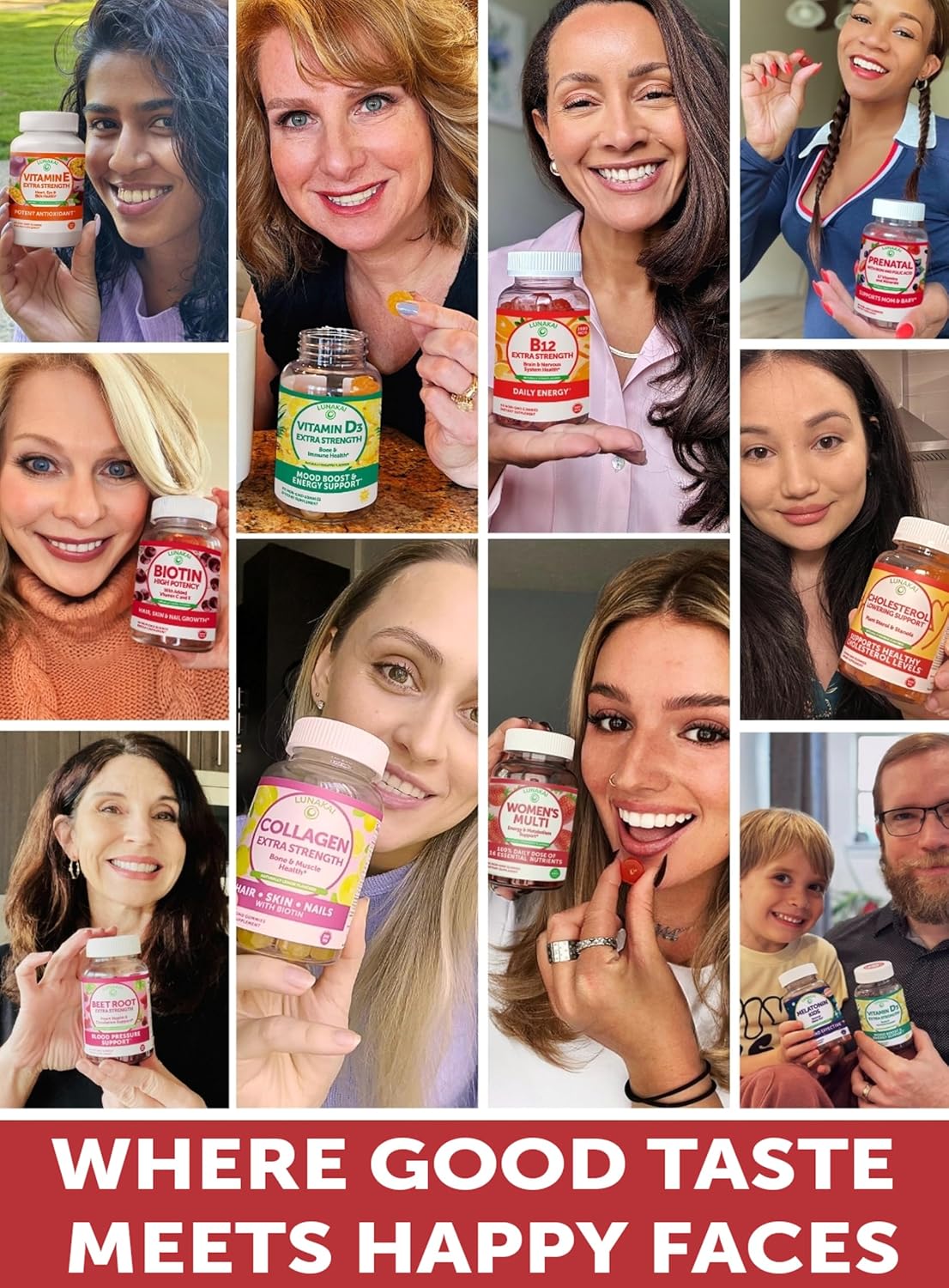 Lunakai USA-made Women's Multivitamin Gummies - Daily Multivitamin with 16 Essential Vitamins - Energy & Immune Support, Non-GMO, Low Sugar - 6 Pack - görsel 4