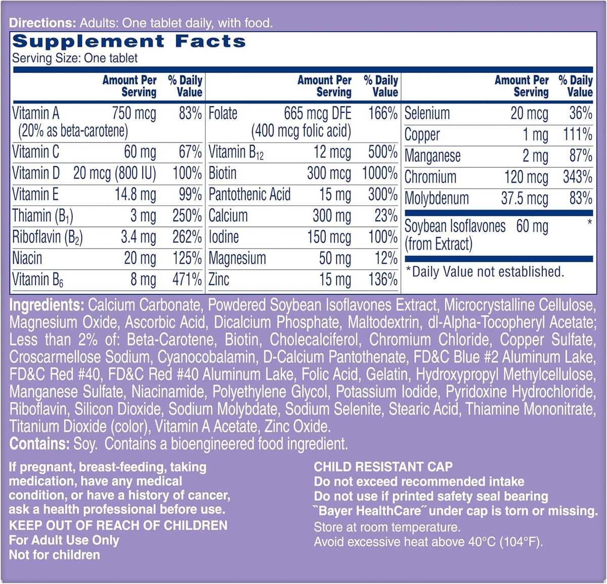 One A Day Women's Menopause Multivitamin with Soya Isoflavones, 50 Tablets - görsel 4