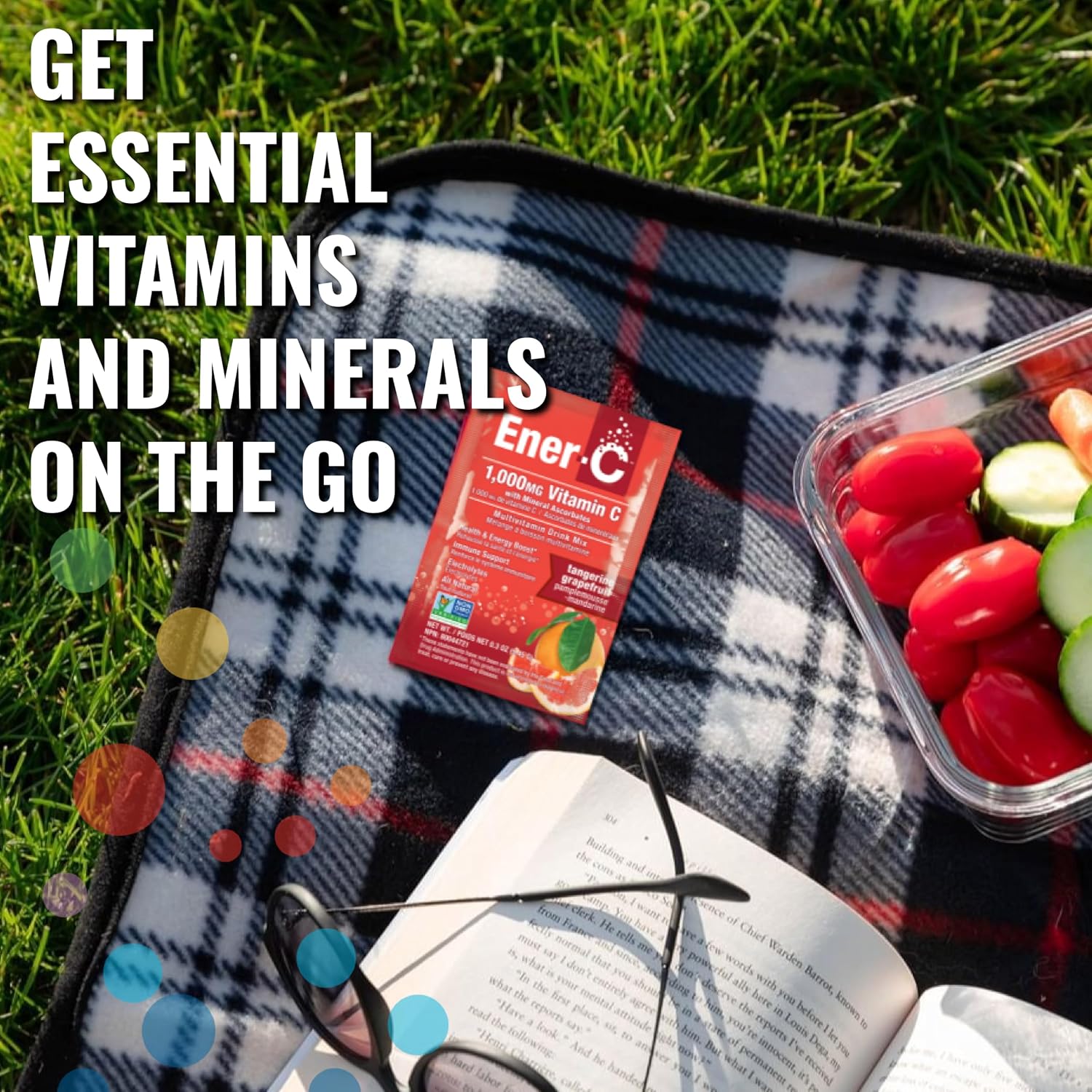 Ener-C Tangerine & Grapefruit Multivitamin Drink Mix, 1000mg Vitamin C, 30 Sachets - görsel 5