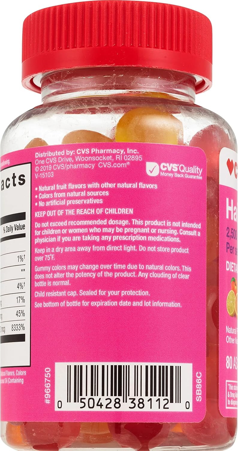 CVS Health Hair, Skin & Nails 2,500mcg Biotin Gummies – Image 2