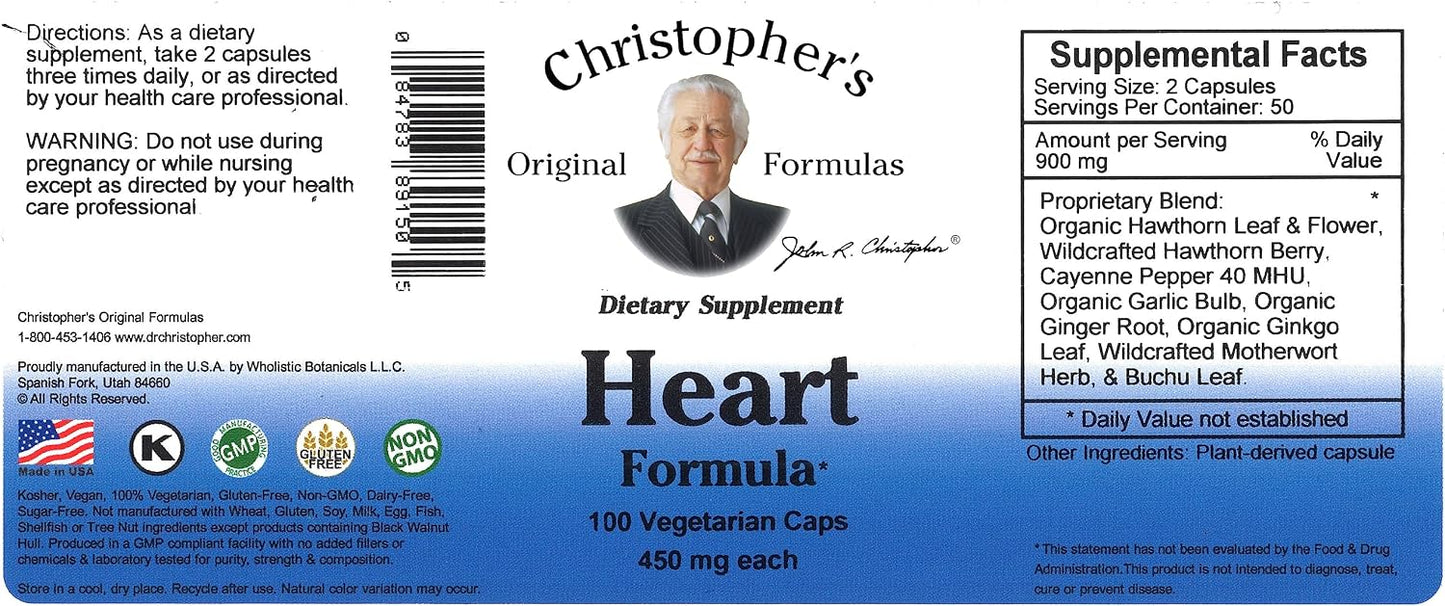Christopher's Original Formulae Dr Heart Formula Capsules, 100 Capsules - görsel 2