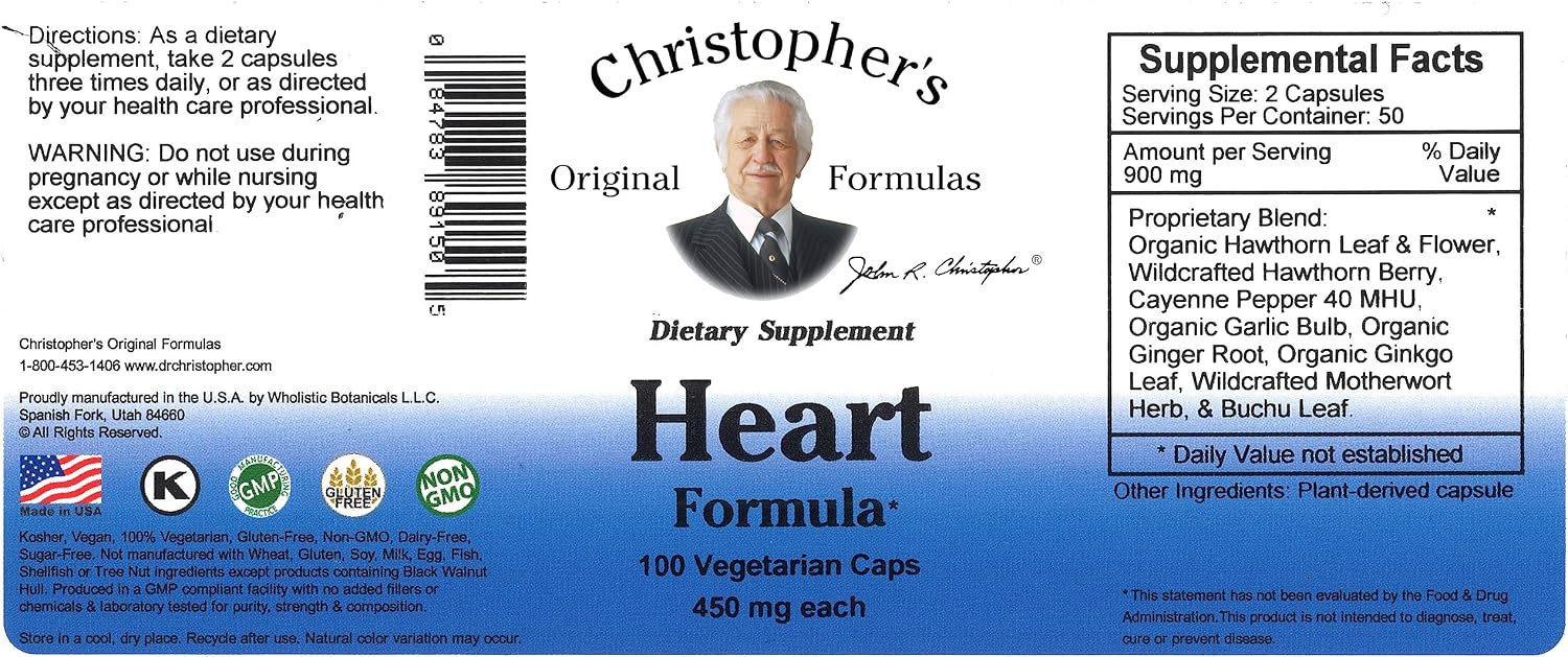 Christopher's Original Formulae Dr Heart Formula Capsules, 100 Capsules - görsel 2