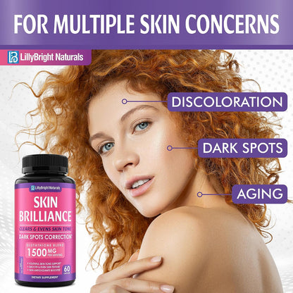 Glutathione Capsules 1500mcg with Vitamin C - Skin Radiance Support (60 Capsules)