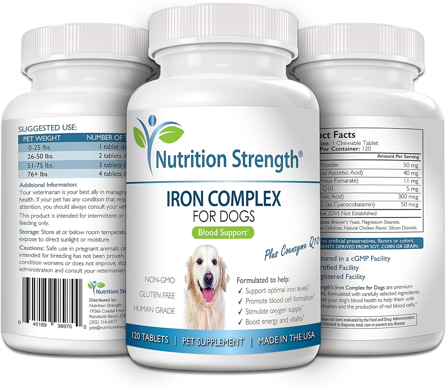 Nutrition Strength Iron for Dogs with Anaemia – Blood Health Support, 120 Chewable Tablets - görsel 5