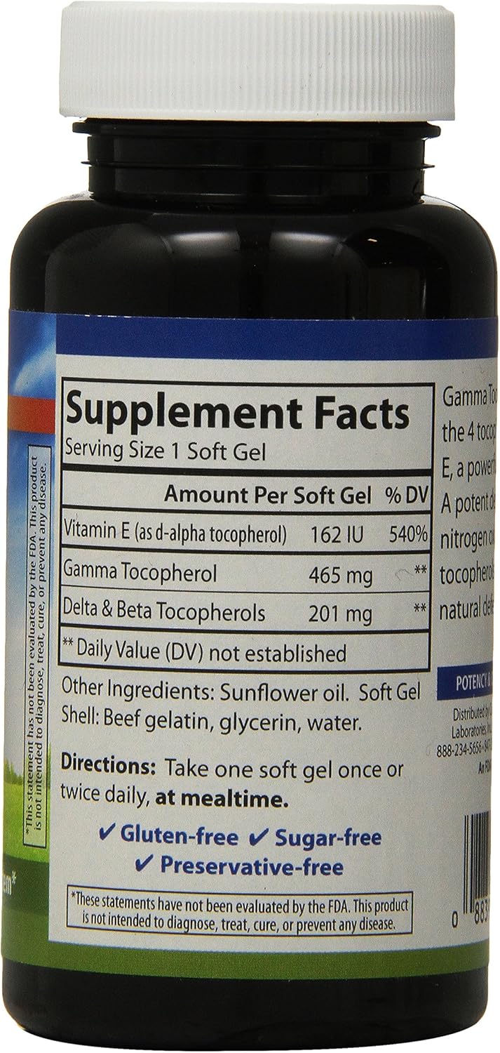 Carlson Gamma E-Gems, Gamma Tocopherol, 465 mg, 60 Softgels - görsel 3