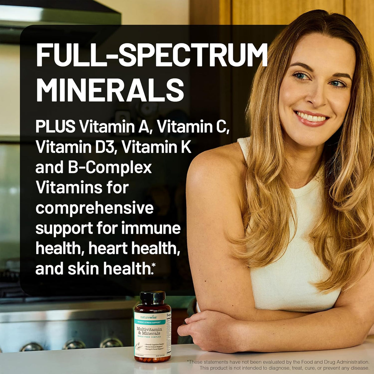 NatureWise Multivitamin for Women with Stress Support – Organic Whole Foods & Natural Minerals - görsel 3