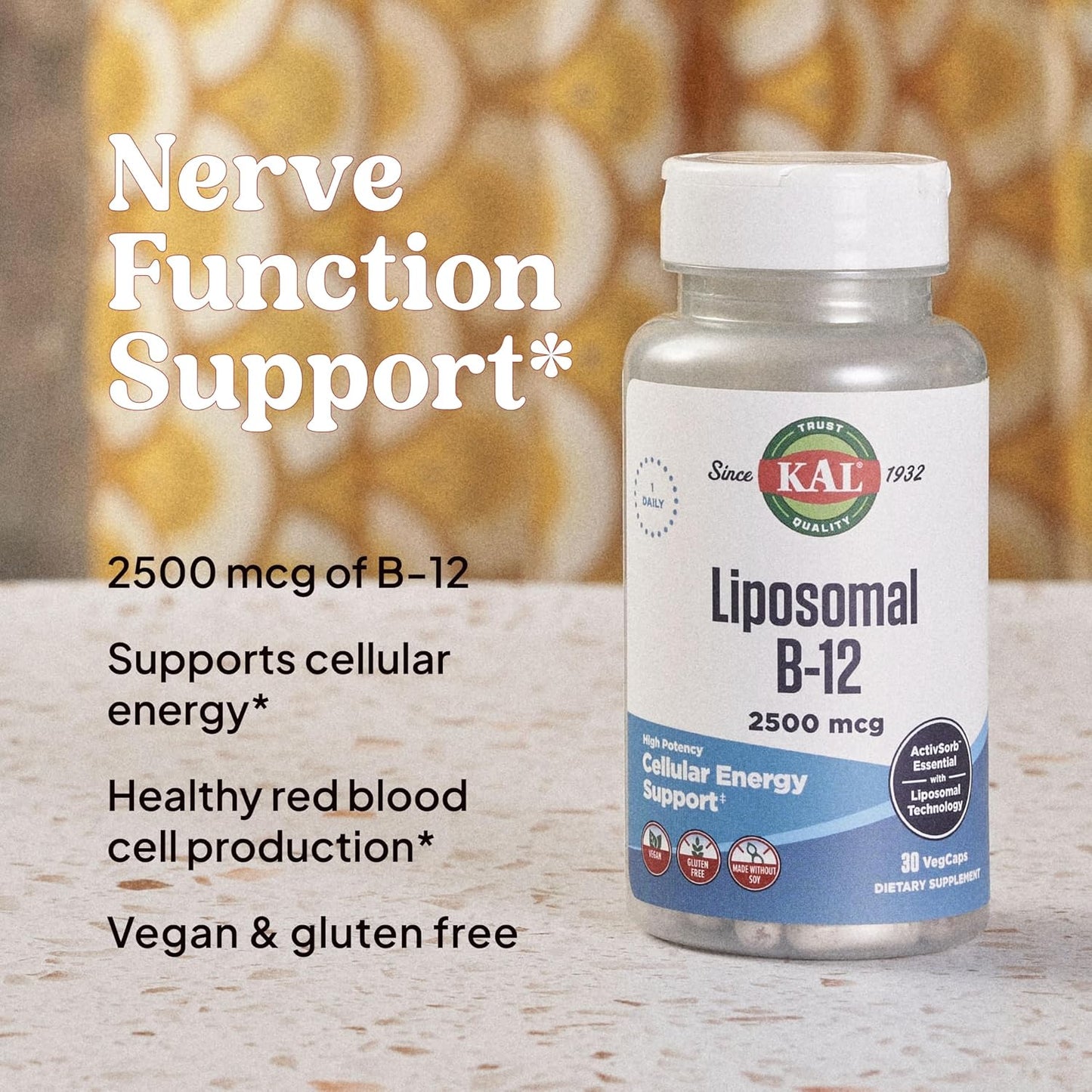 KAL Liposomal Vitamin B12 2500 mcg – 30 Vegan Capsules - görsel 5