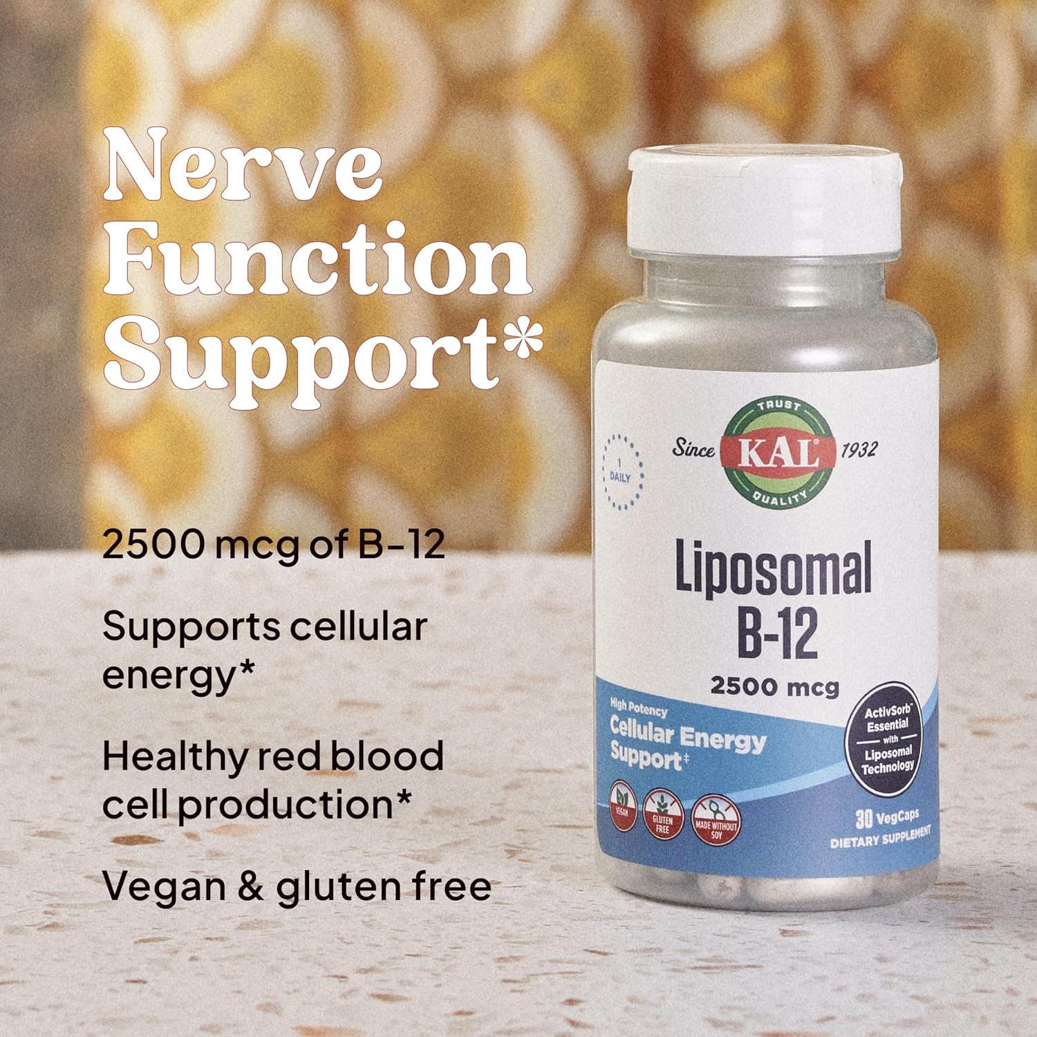 KAL Liposomal Vitamin B12 2500 mcg – 30 Vegan Capsules - görsel 5