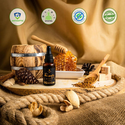 Organic Propolis Extract 30ml & 100% Natural Pure Lemon Essential Oil 20ml | Alcohol-Free, Immune System Support | DIY, Candle Making for Diffuser