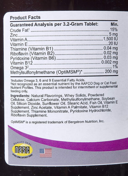 Comfort DermGard Skin and Coat Supplement for Dogs – 150 Tablets