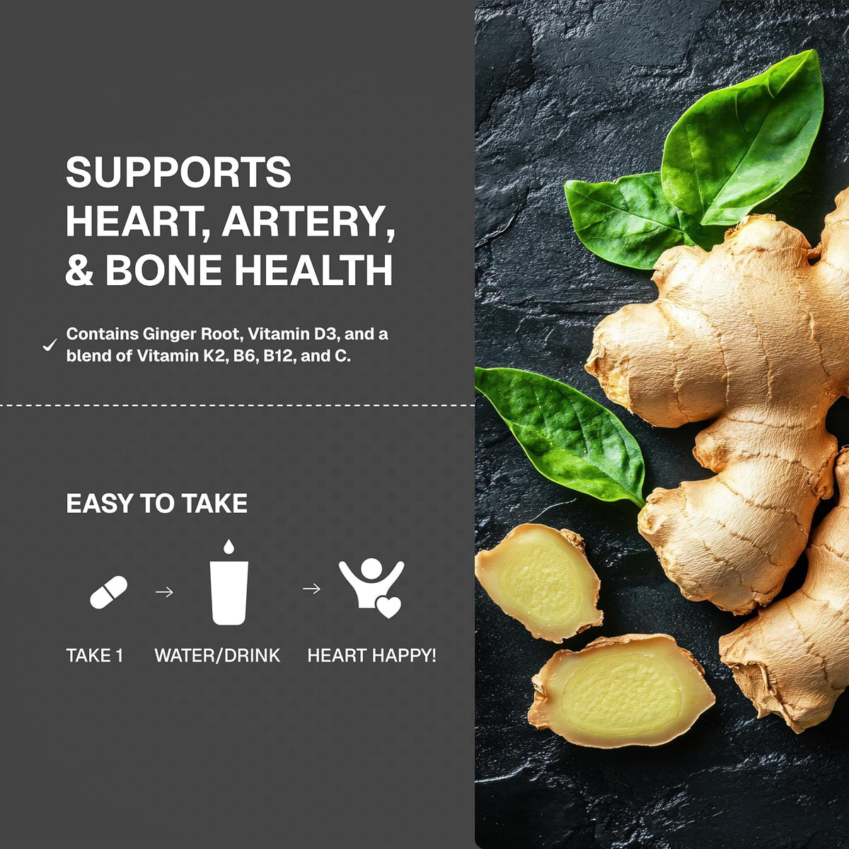 Weider Artery Health: Vitamin K2, D3 & Ginger Supplement - 30 Veggie Capsules - görsel 5