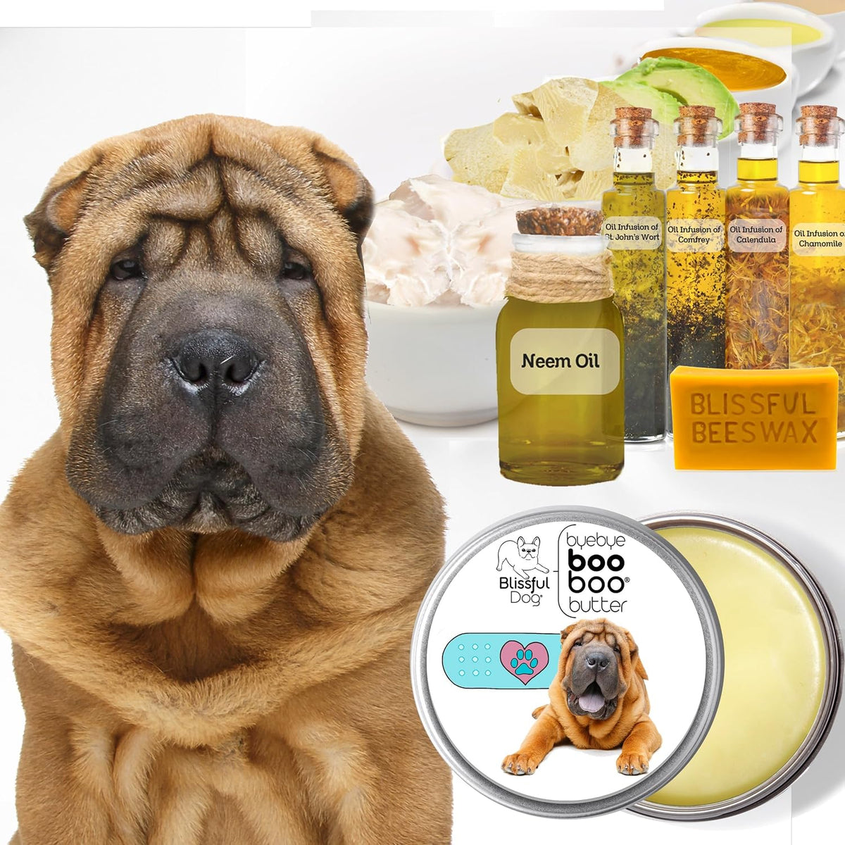 The Blissful Dog Chinese Shar Pei Booboo Butter (2 oz Tin) - görsel 2