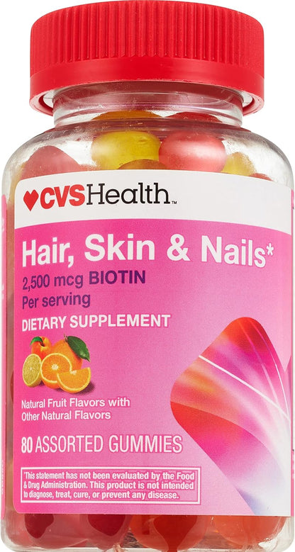CVS Health Hair, Skin & Nails 2,500mcg Biotin Gummies – Image 1
