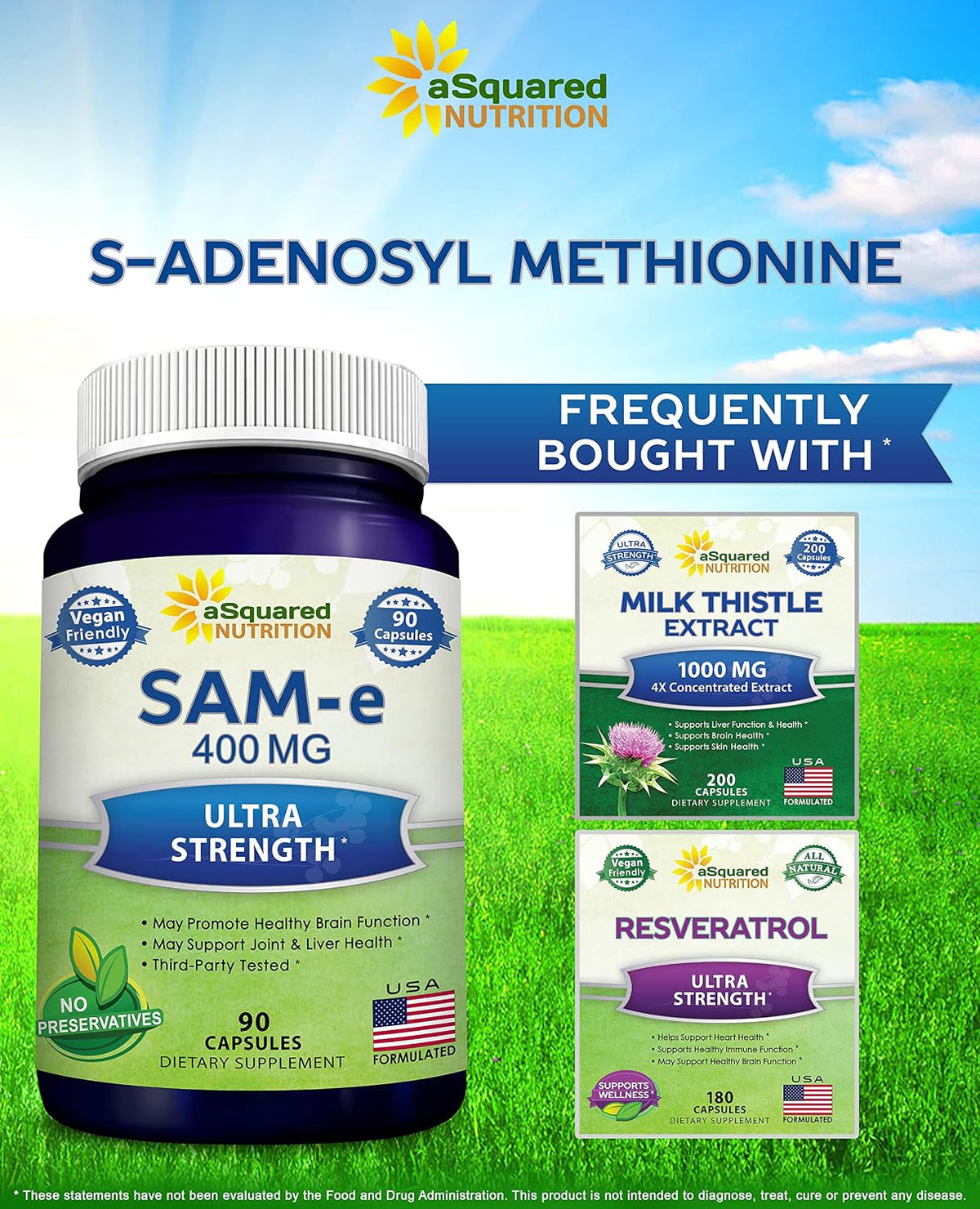 aSquared Nutrition SAM-e 400mg Food Supplement - 90 Capsules - S-Adenosyl Methionine - görsel 7