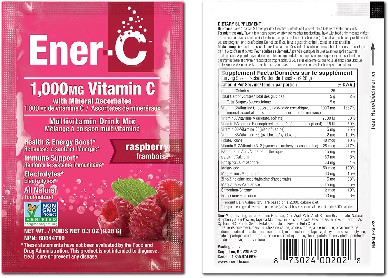 Ener-C Multivitamin Drink Mix, Electrolytes Powder - Raspberry Flavour, 30 Count - görsel 9