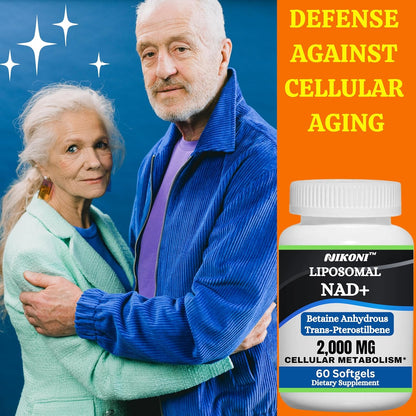 Nikoni Liposomal NAD+ 2000 mg with TMG and Pterostilbene – Healthy Ageing Support – 240 Soft gel capsules