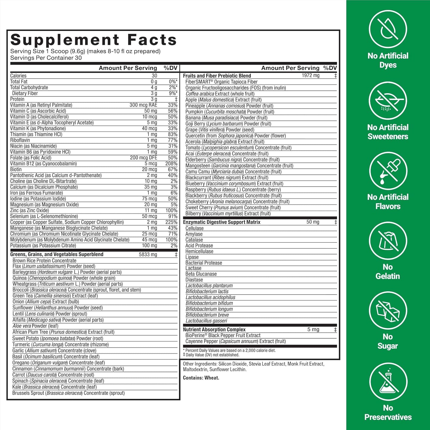 Force Factor Smarter Greens Daily Wellness Powder 2-Pack, Unflavoured, 60 Servings - görsel 6