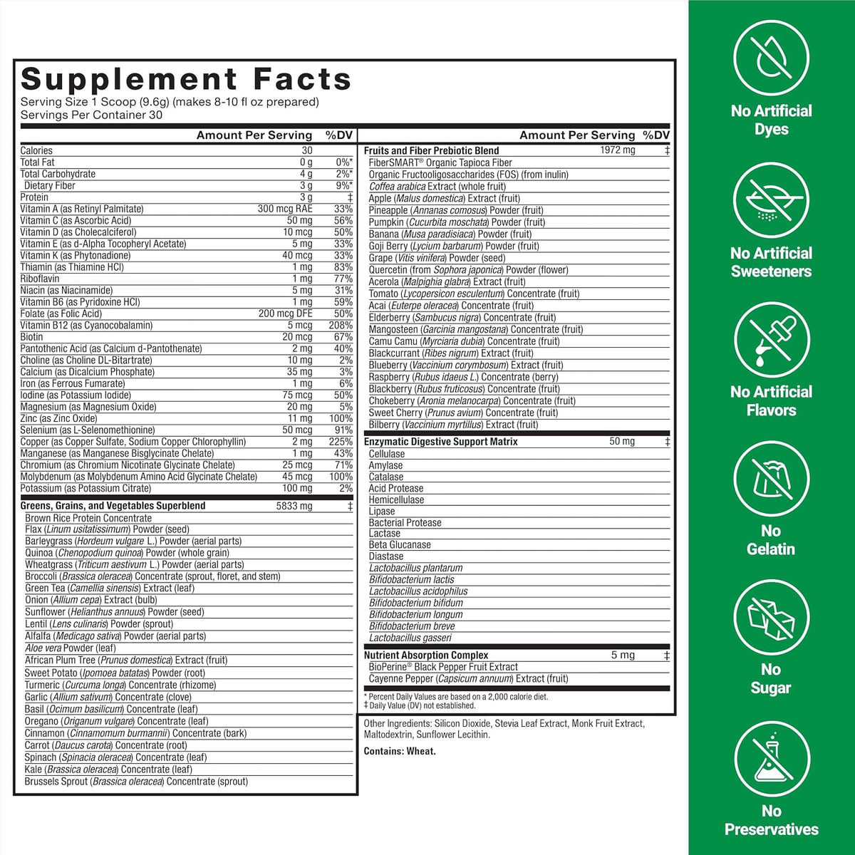 Force Factor Smarter Greens Daily Wellness Powder 2-Pack, Unflavoured, 60 Servings - görsel 6