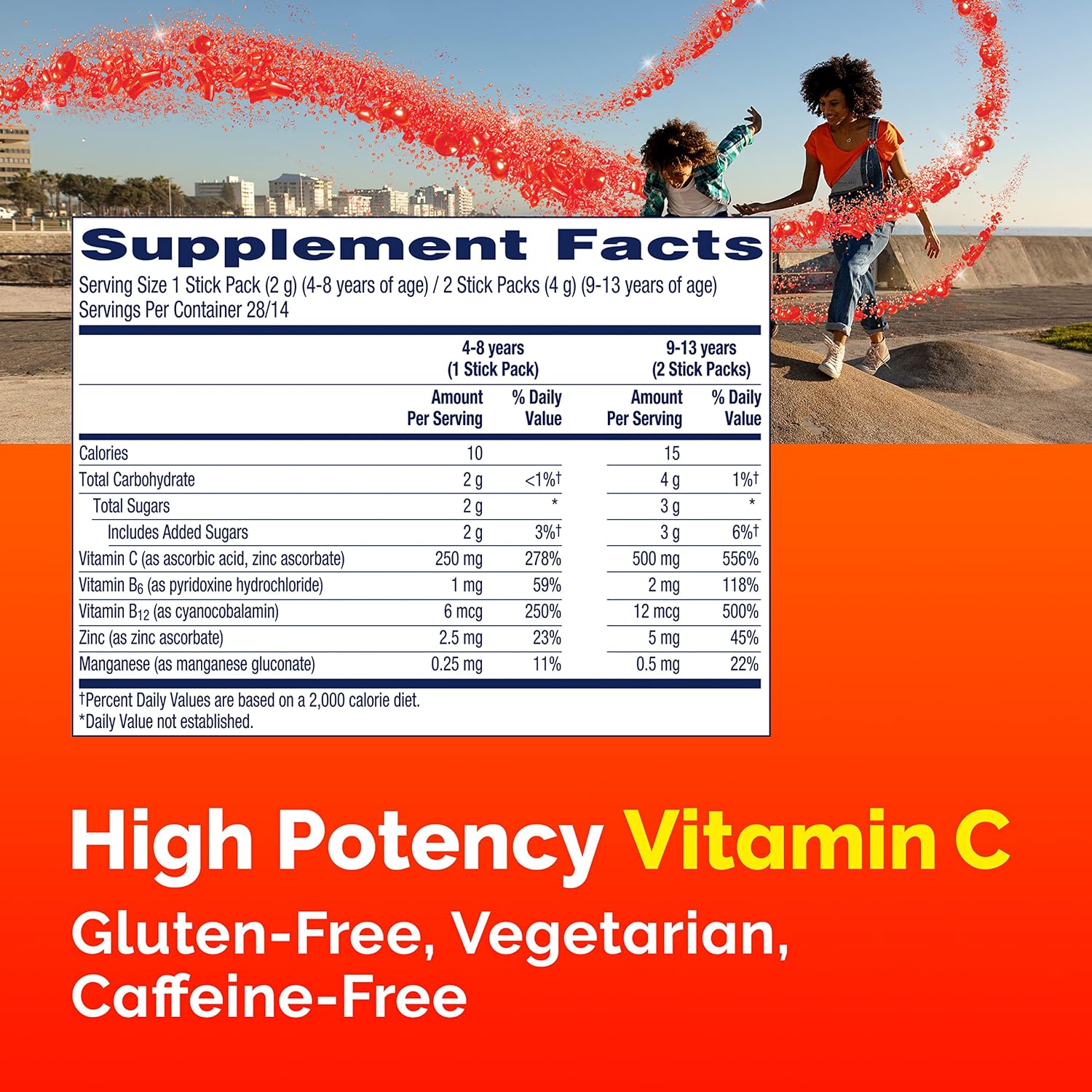 Emergen-C Kidz Crystals, Sparkly Strawberry, Immune Support Supplement with Vitamin C, B Vitamins, Zinc and Manganese - 28 Stick Packs - görsel 8