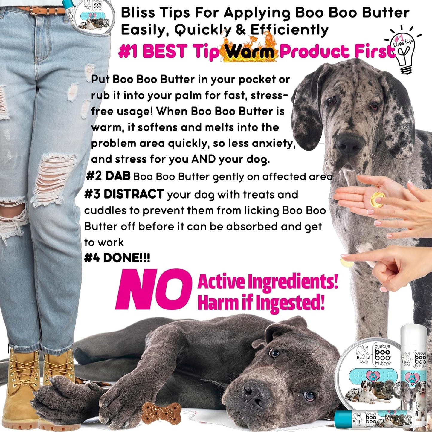 The Blissful Dog 8 oz TIN Great Dane Booboo Butter - görsel 7