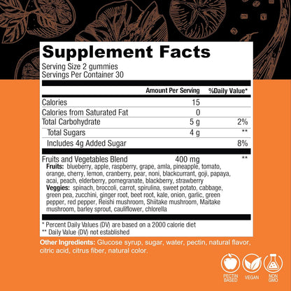 COUNTRY FARMS Fruit and Veg Gummies - Whole Food Supplement with Over 40 Farm Fresh Fruits & Vegetables – Image 2